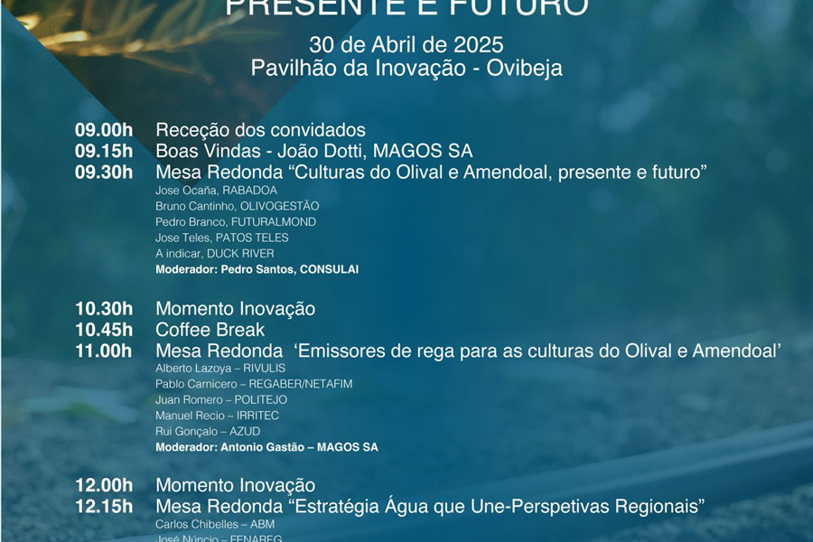 Magos Irrigation Systems promove reflexão sobre o futuro do regadio em olival e amendoal