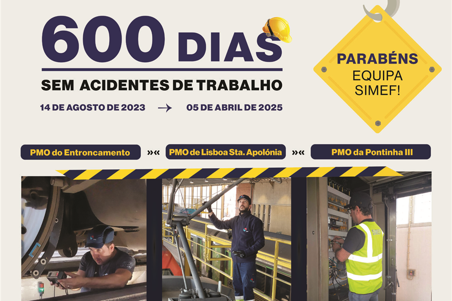 SIMEF atinge marco de 600 dias sem acidentes de trabalho