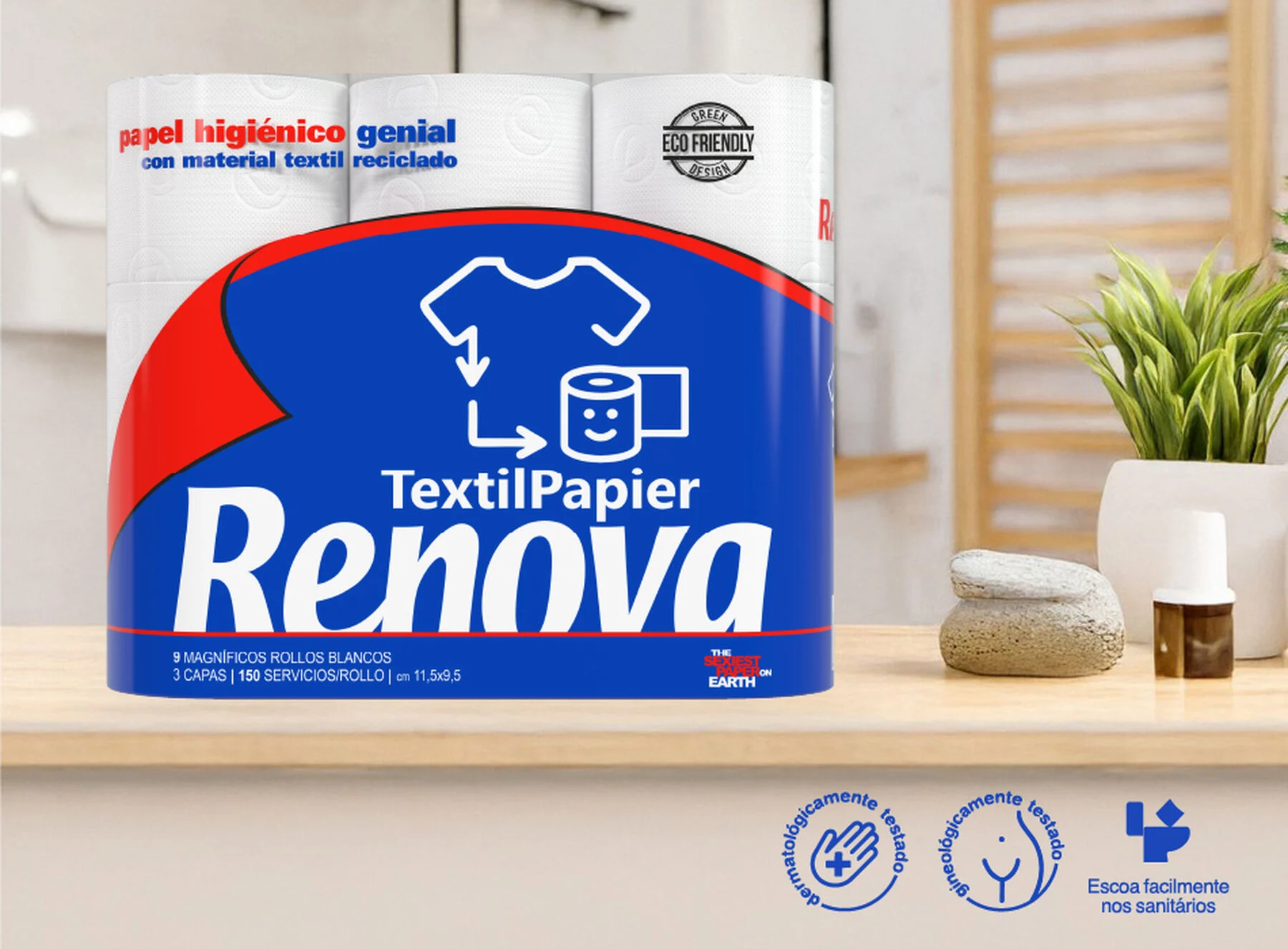 Renova transforma roupa usada em papel higiénico e rolos de cozinha