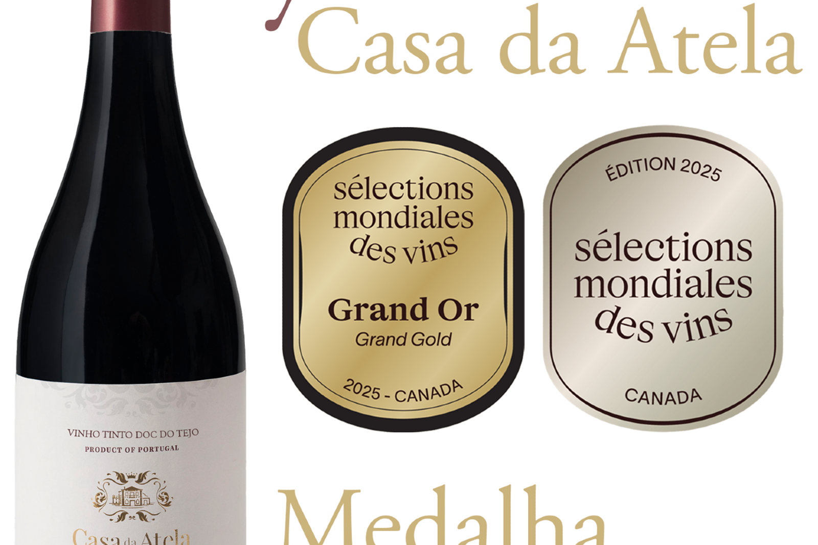 Syrah 2021 da Quinta da Atela conquista Grande Ouro no Canadá