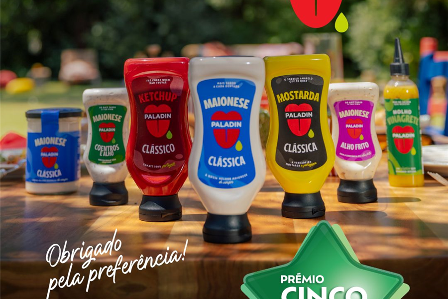 Paladin distinguida com o Prémio Cinco Estrelas 2026 na categoria Molhos e Temperos