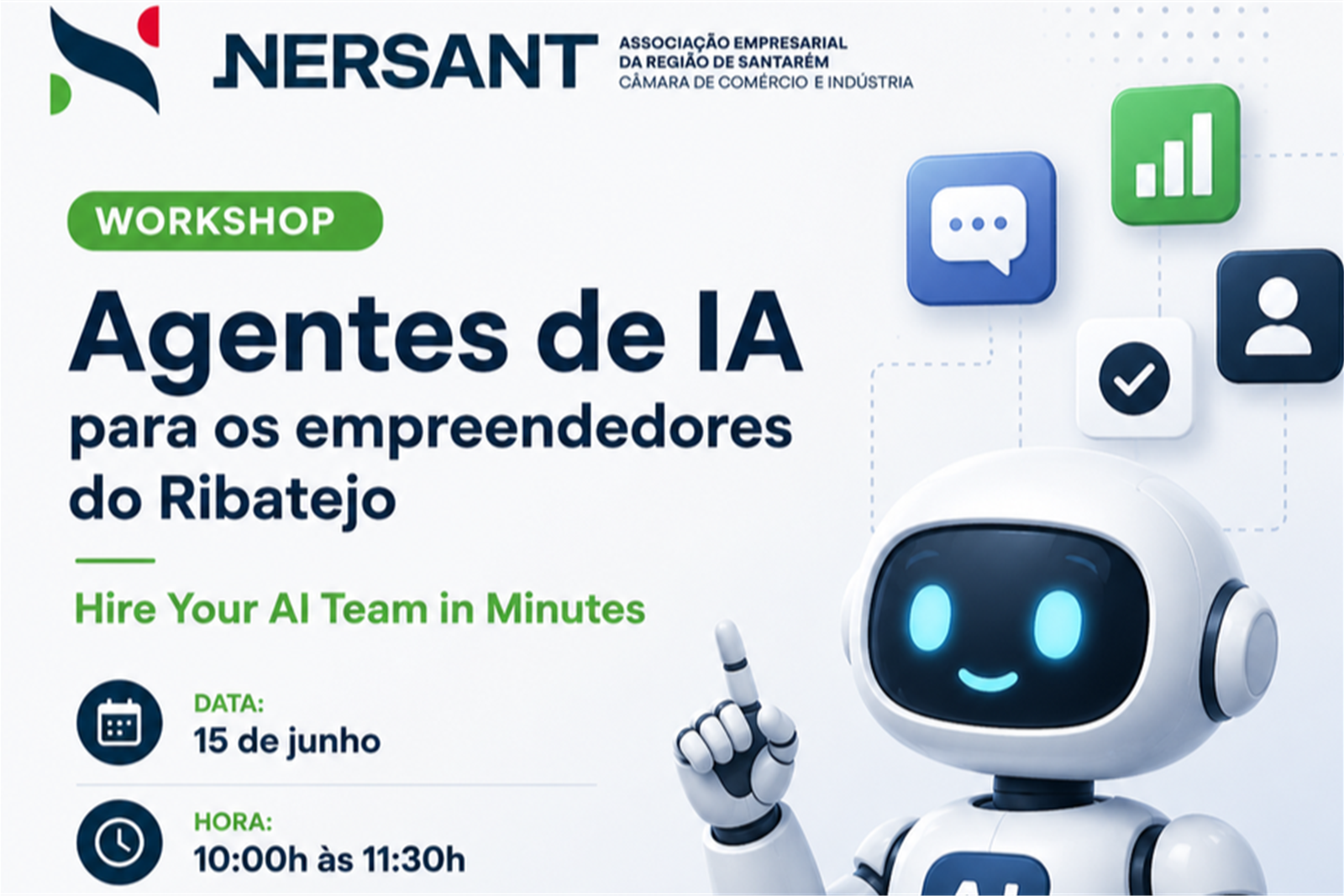 NERSANT e Município de Tomar dinamizam workshop sobre sistemas de Inteligência Artificial para empreendedores do Ribatejo